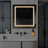 LED Spiegel Quadratisch | Wandschalter-Steuerung | Warmweißes Licht - Reyze Seria Salono Model 1